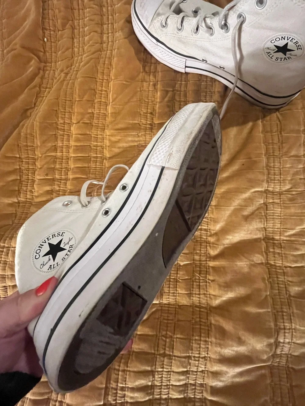 Converse White High-Top Platform Chuck Taylor Sneakers - Picture 2 of 4